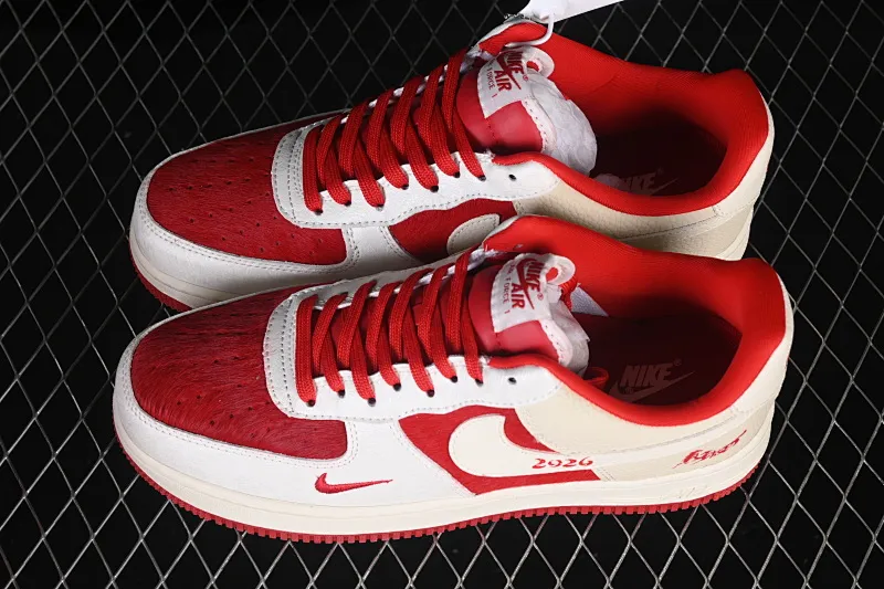 All categories Nk Air Force 1 Air Force series Nk Air Force 1 Low Air Force low top Nike Air Force 1'07 Low Year of the Horse limited edition White and red horse hair Chinese style Air Force 1 low top casual sneakers XL1979-145
